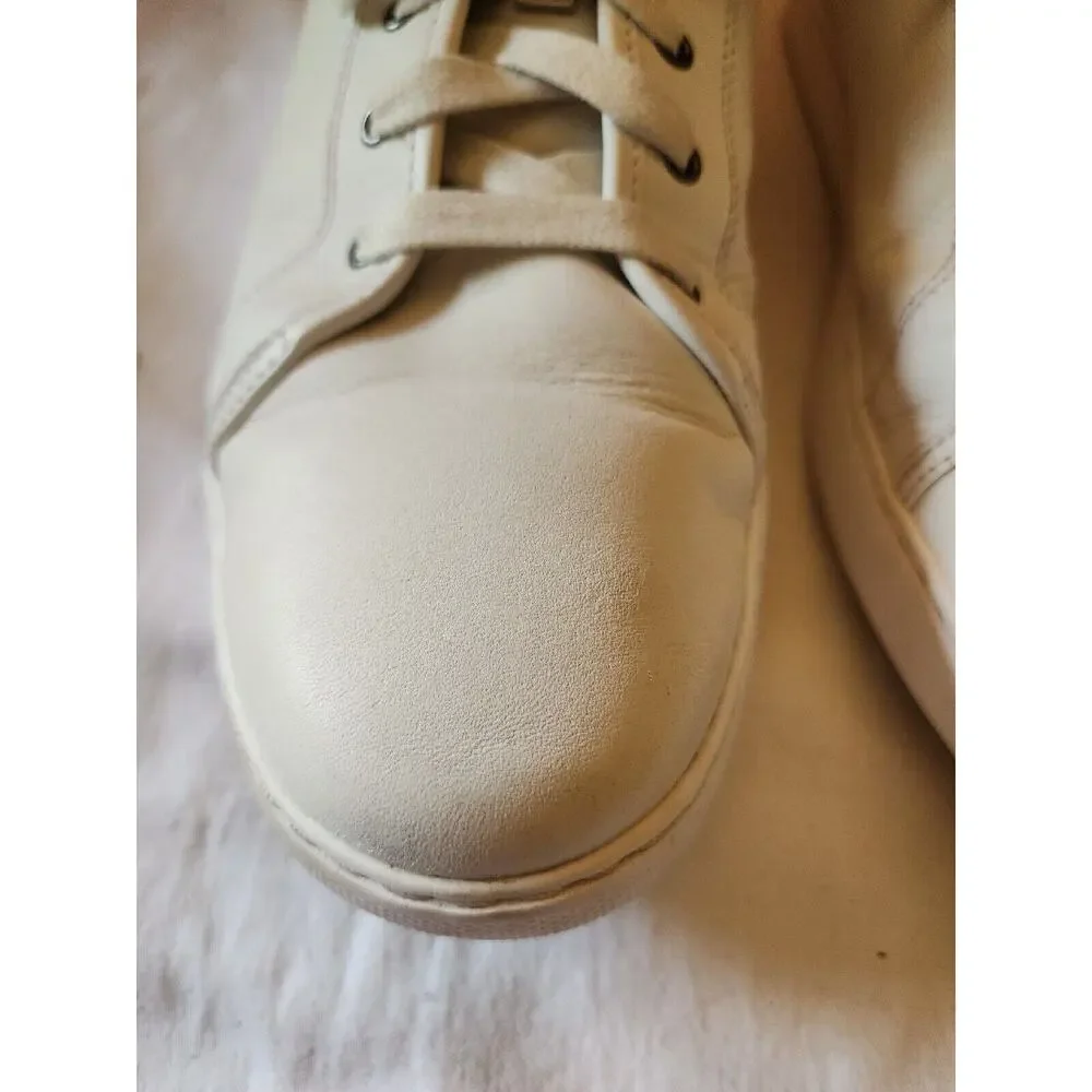 Size 10 Men's FitFlop Christophe Tumbled Leather Shoes White $130 MSRP